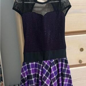 Purple and Black Kids Dress